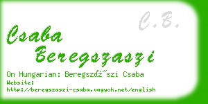 csaba beregszaszi business card